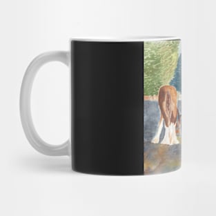 Pasture Butties, Two Clydesdale Colts in Winter Sunlight Mug